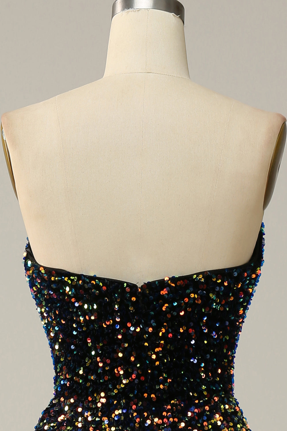 A-Linie Herzausschnitt Schwarz Pailletten Midi Ballkleid