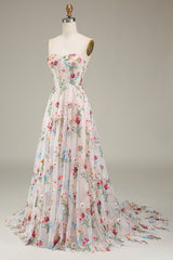 A-Linie Herzausschnitt Langes Korsett Ballkleid mit Blume