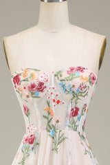 A-Linie Herzausschnitt Langes Korsett Ballkleid mit Blume