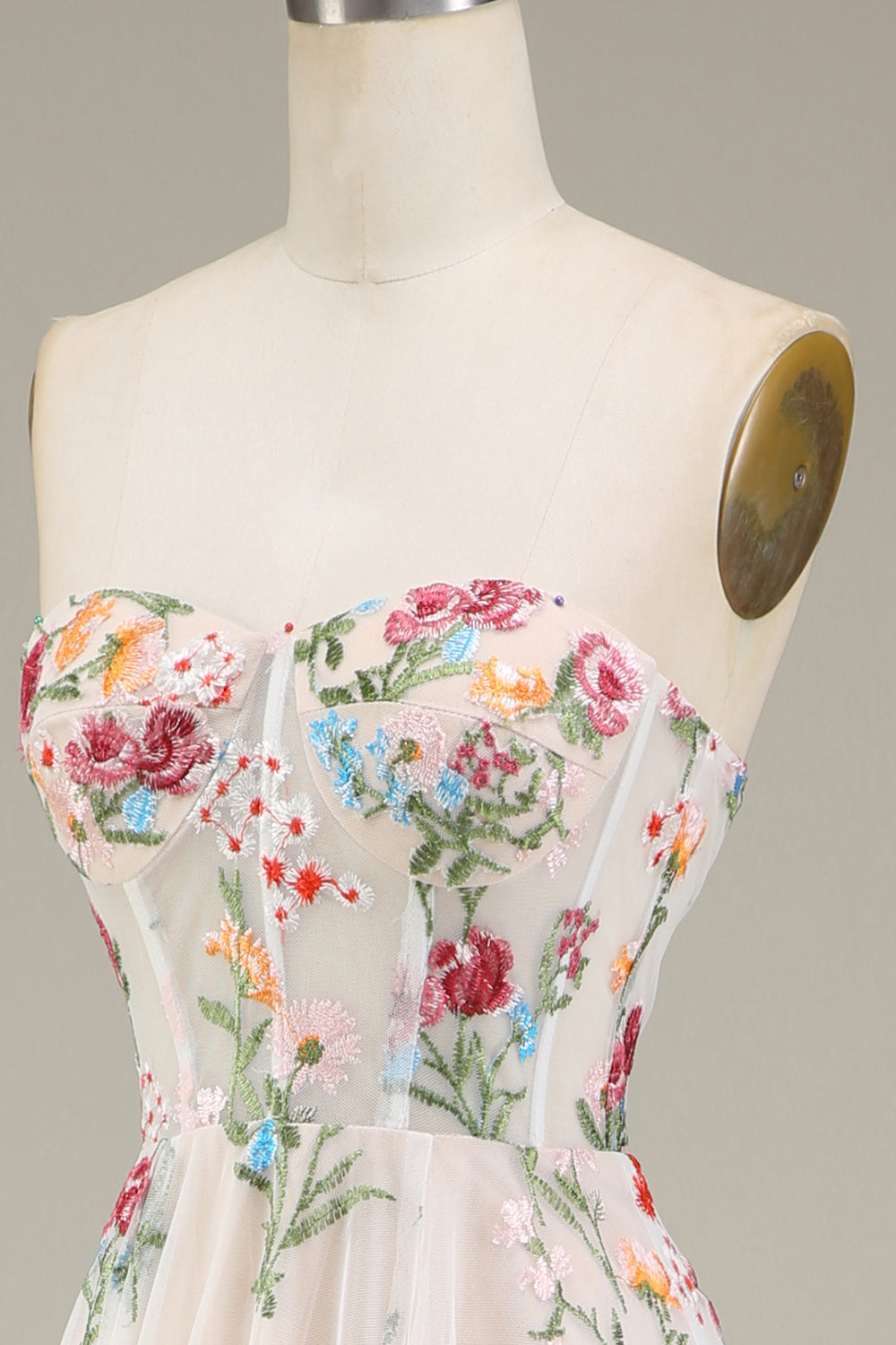 A-Linie Herzausschnitt Langes Korsett Ballkleid mit Blume