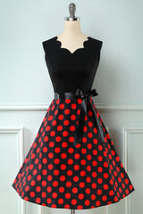 Rote Punkte Vintage 1950er Jahre Kleid