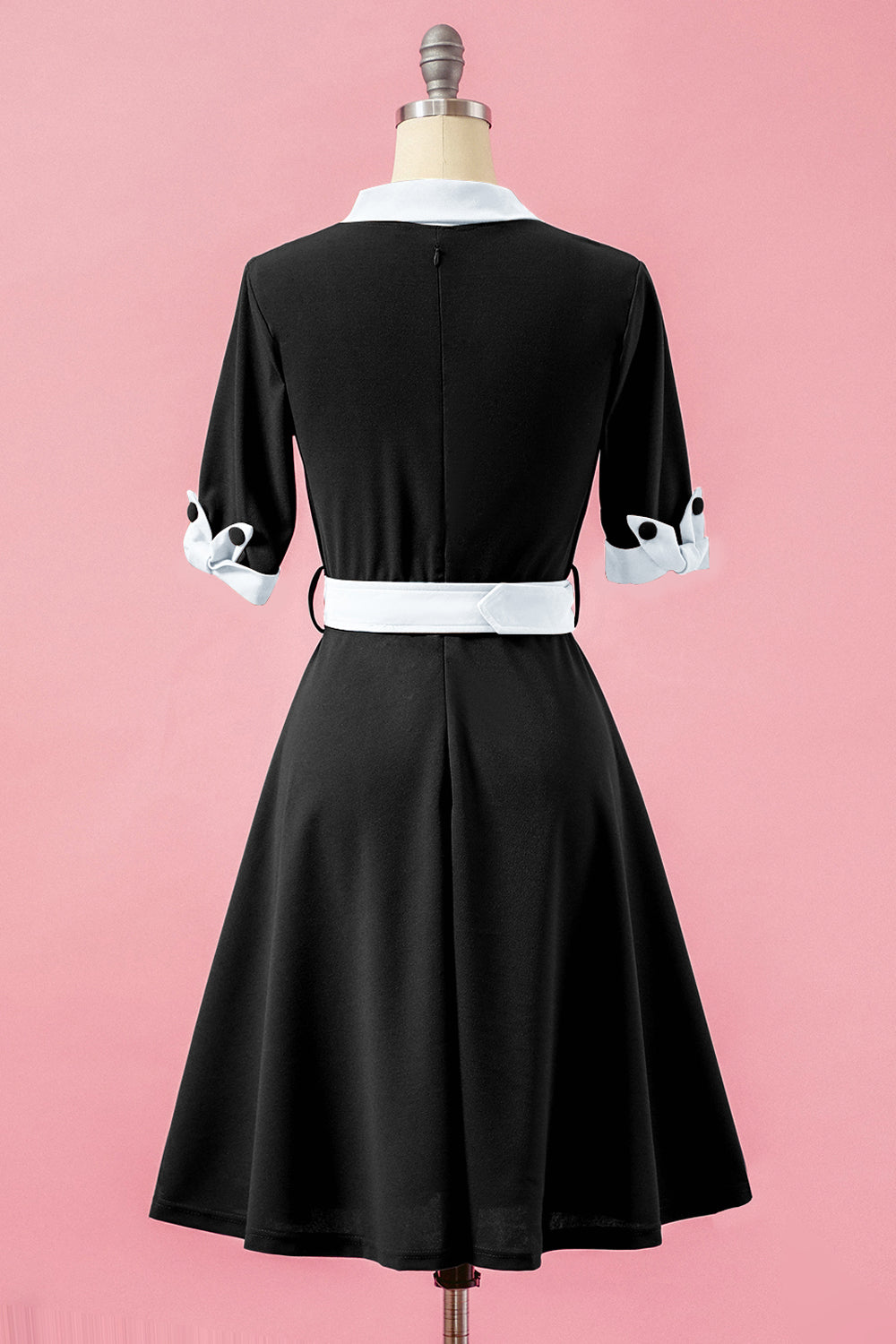 Grün Patchwork V-Ausschnitt Swing Partykleid