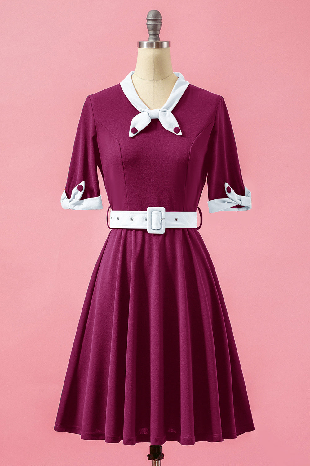 Grün Patchwork V-Ausschnitt Swing Partykleid