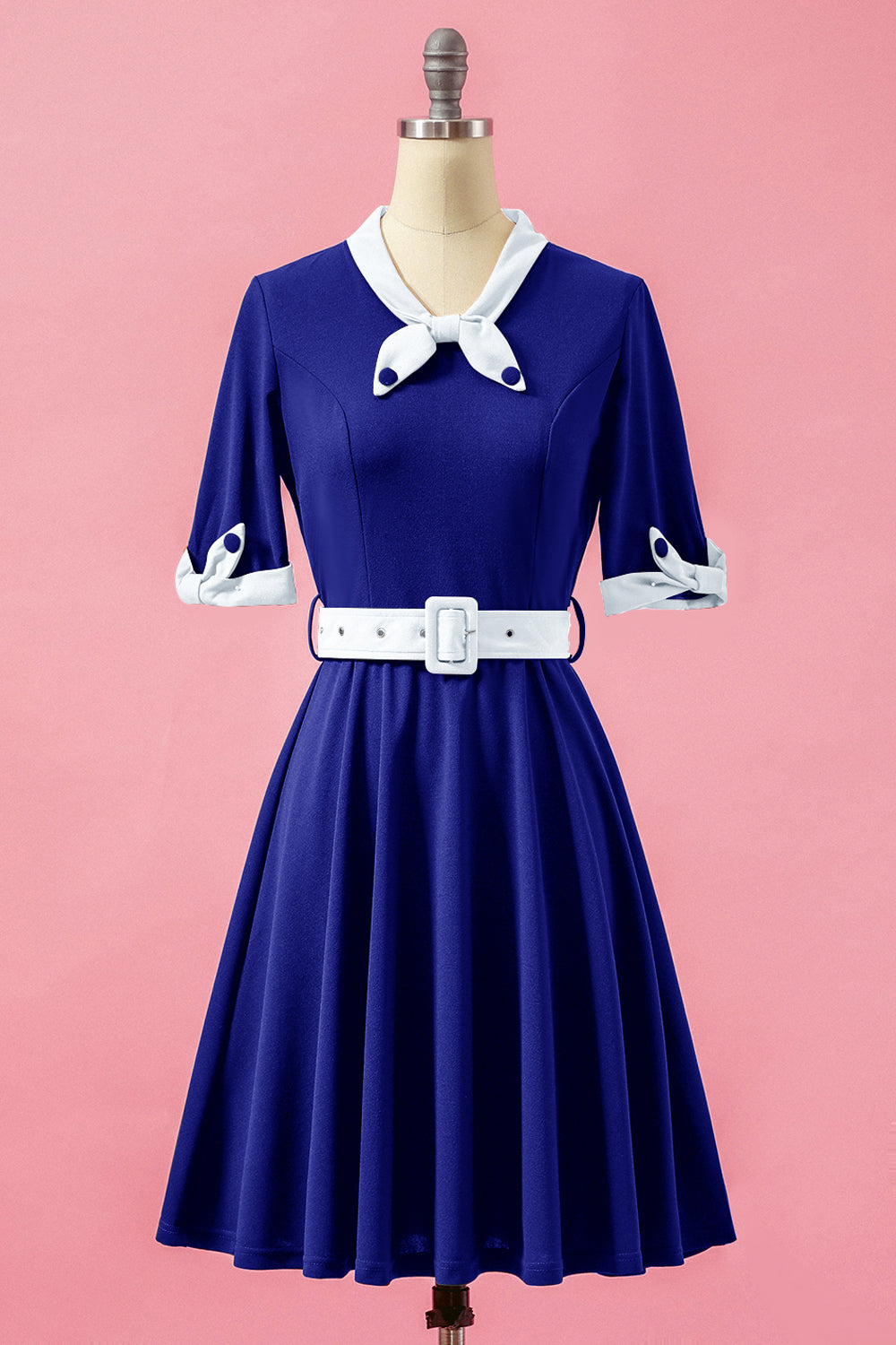 Grün Patchwork V-Ausschnitt Swing Partykleid