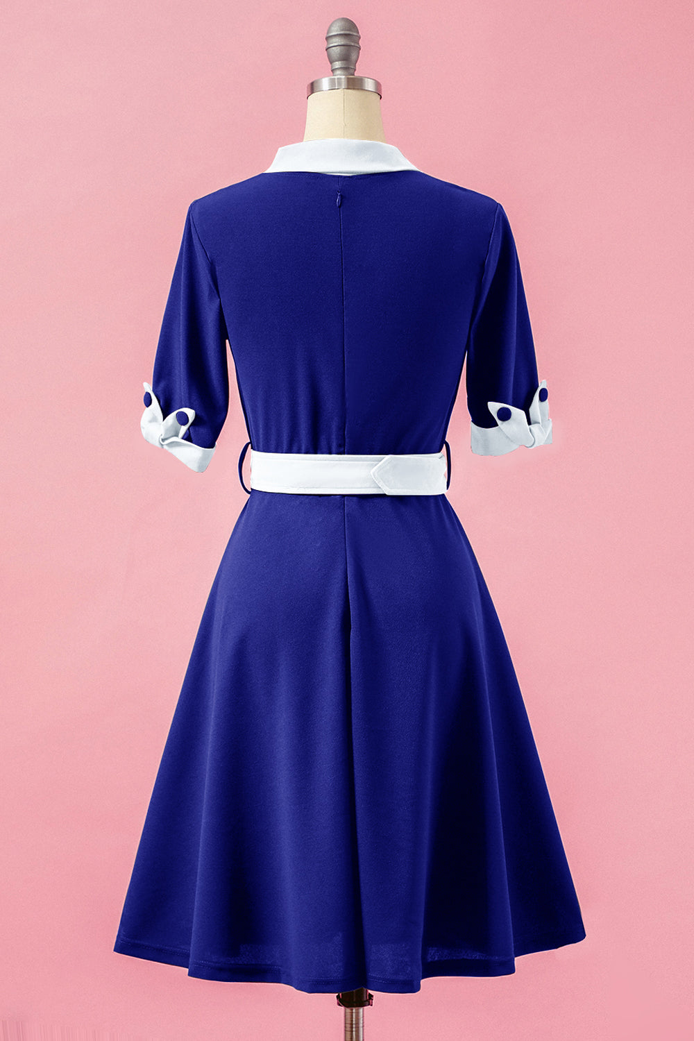 Grün Patchwork V-Ausschnitt Swing Partykleid