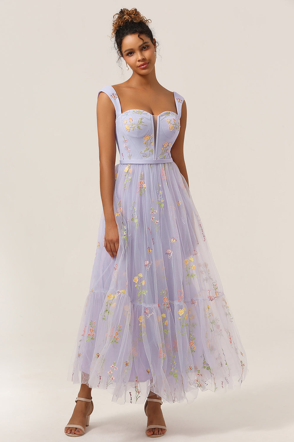 A Linie Herzausschnitt Grünes langes Ballkleid mit Stickerei