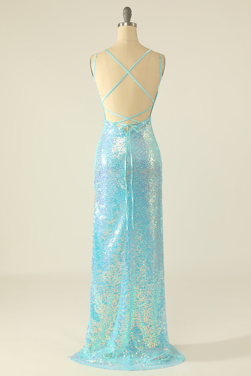 Lavendel Pailletten Ballkleid mit Fransen