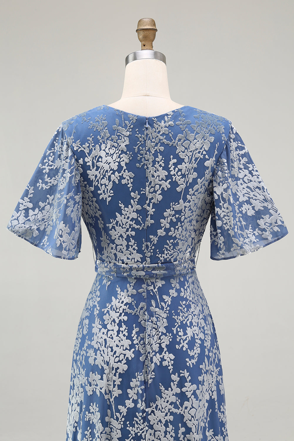 Goldviolett Samt Langes A-Linie Ballkleid