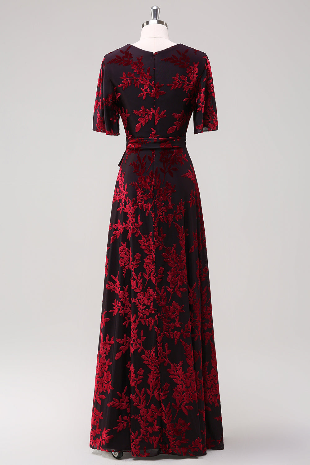 Blaues Samt Langes A-Linie Ballkleid