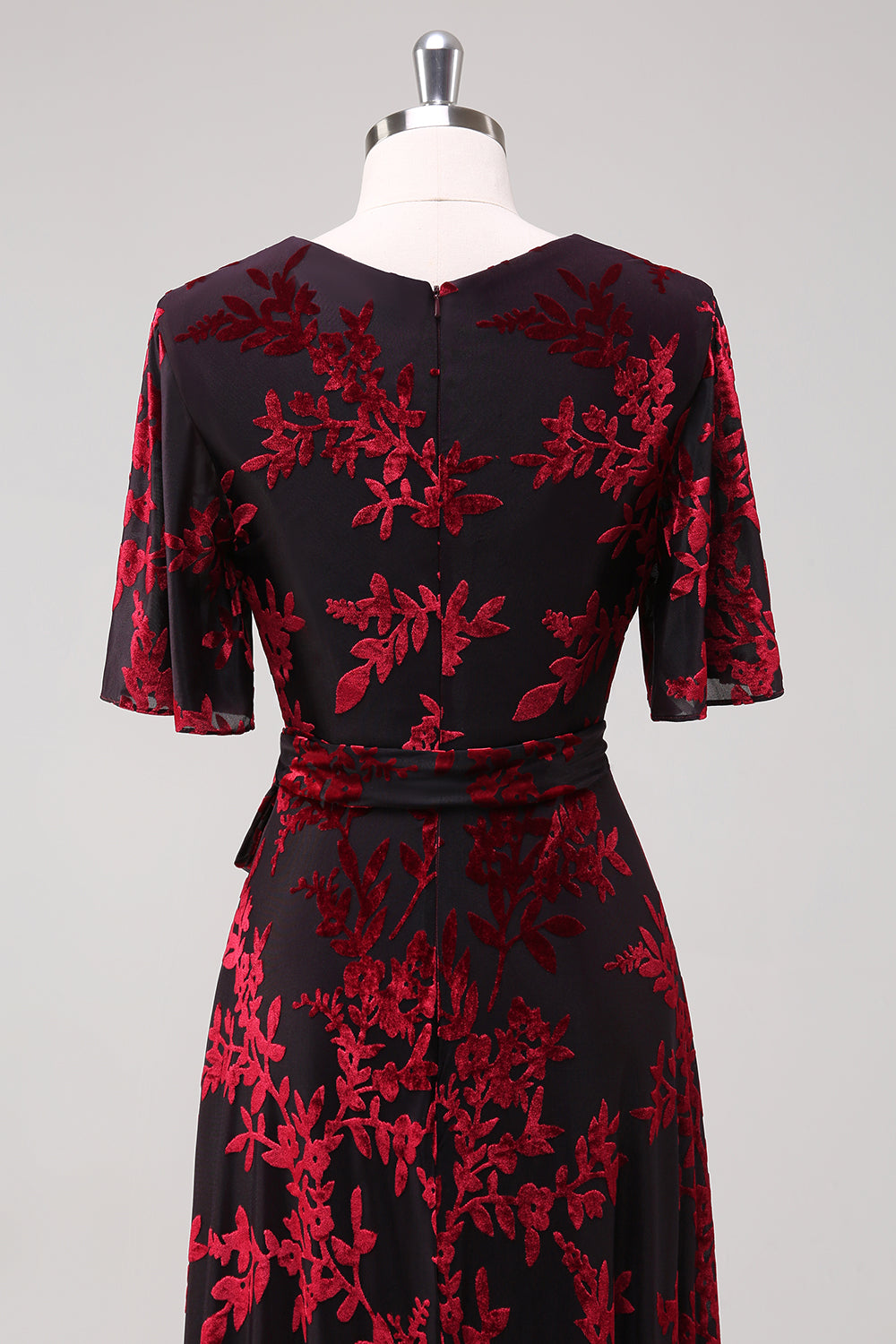 Blaues Samt Langes A-Linie Ballkleid