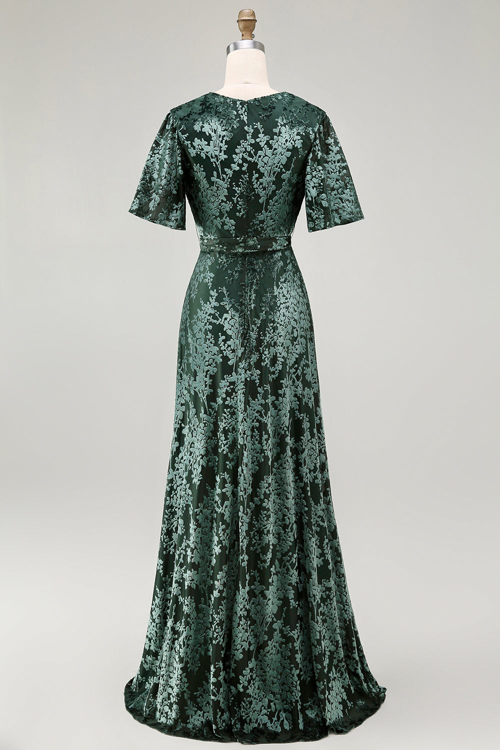 Blaues Samt Langes A-Linie Ballkleid