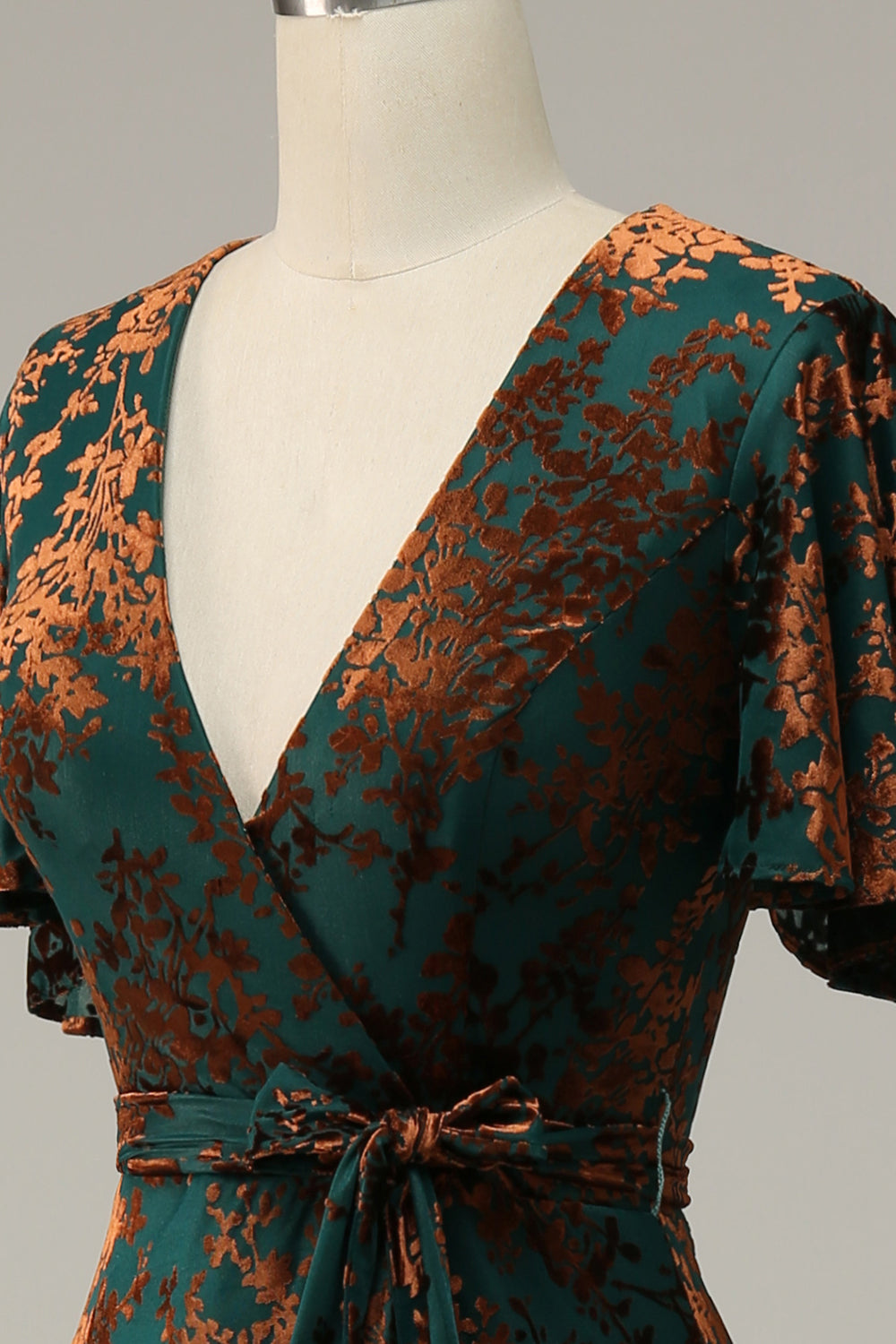 Goldviolett Samt Langes A-Linie Ballkleid