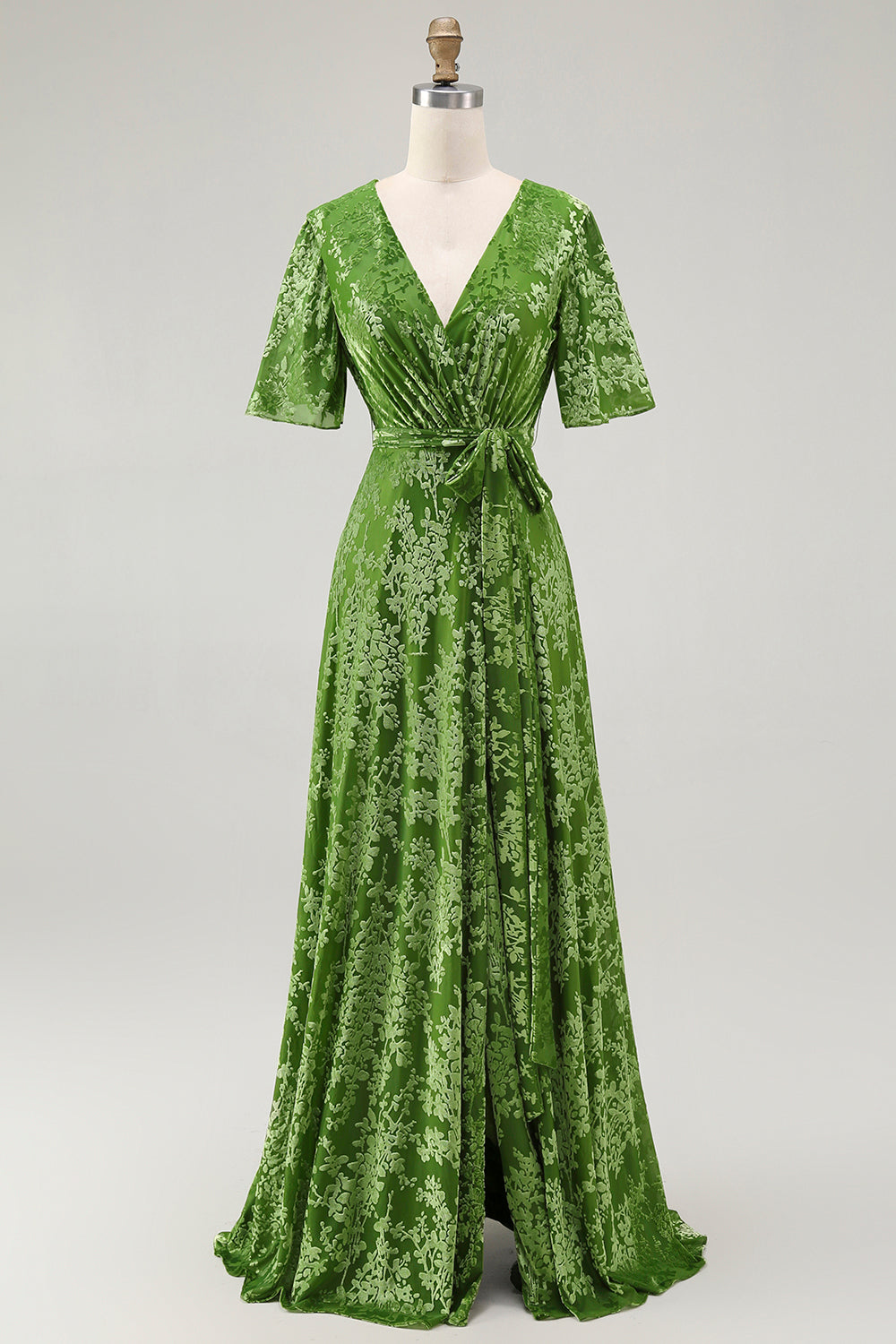 Blaues Samt Langes A-Linie Ballkleid