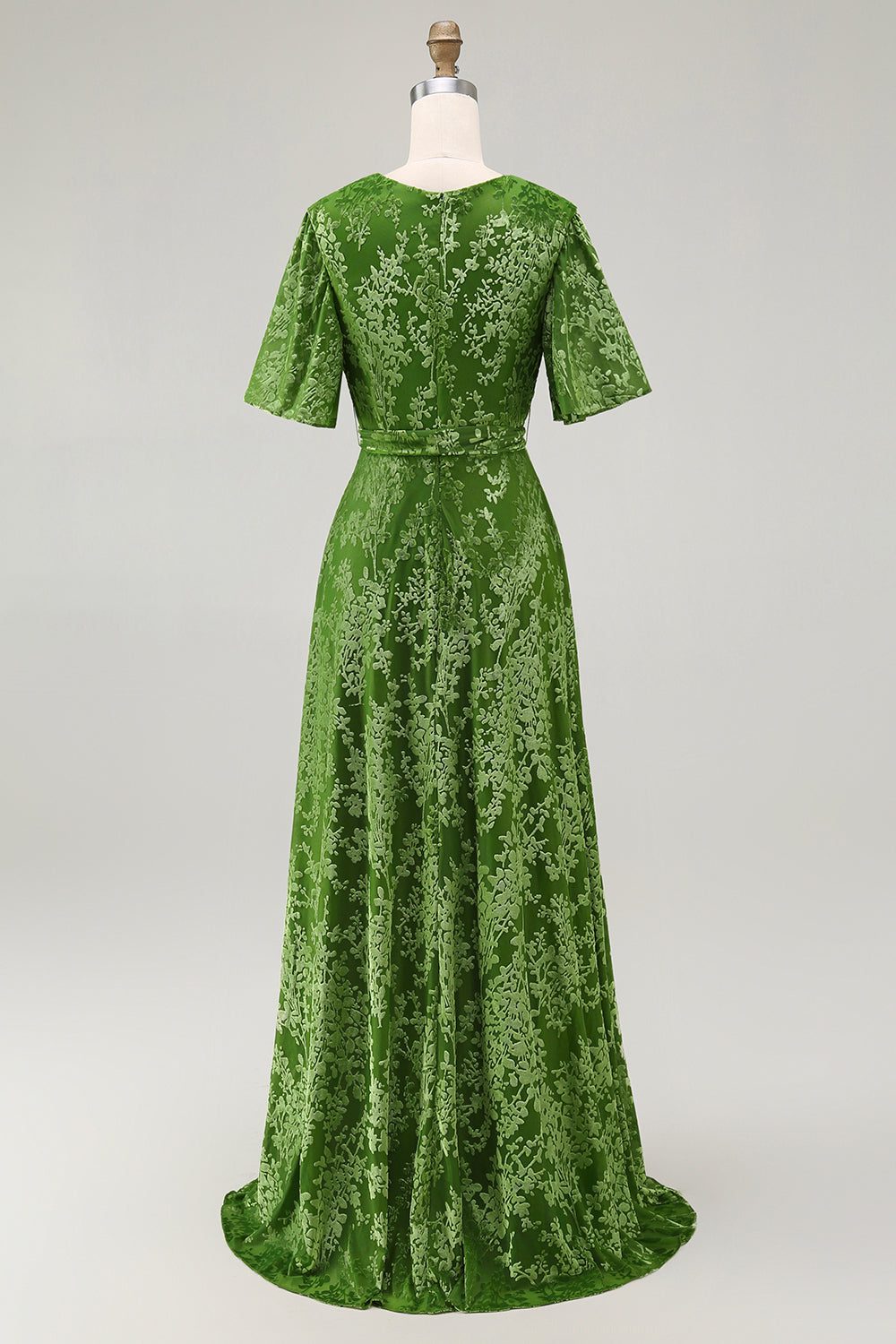 Blaues Samt Langes A-Linie Ballkleid