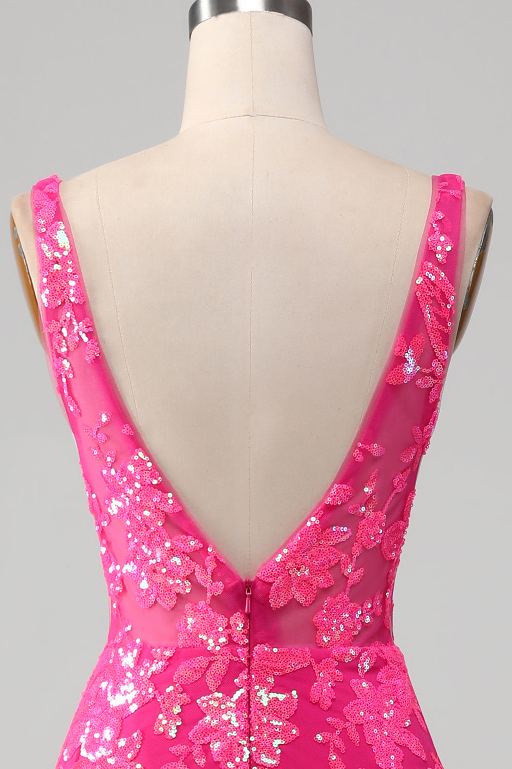 Fuchsia Meerjungfrauen Ballkleid mit Pailletten