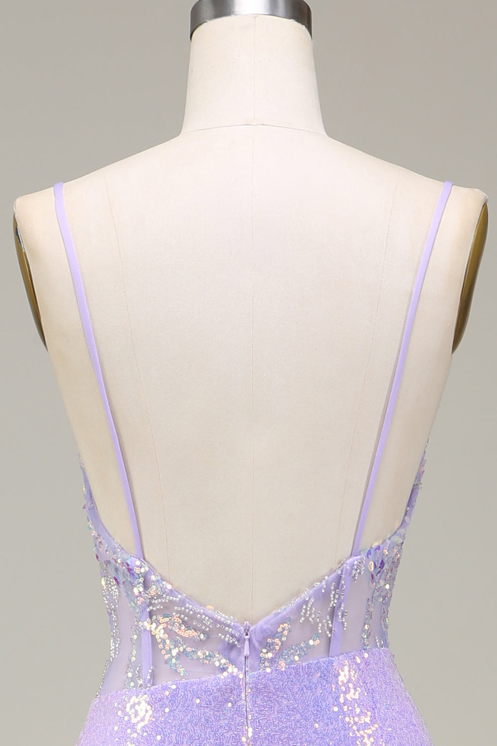 Funkelnd Mermaid Helles Lila Korsett Ballkleid mit Schlitz