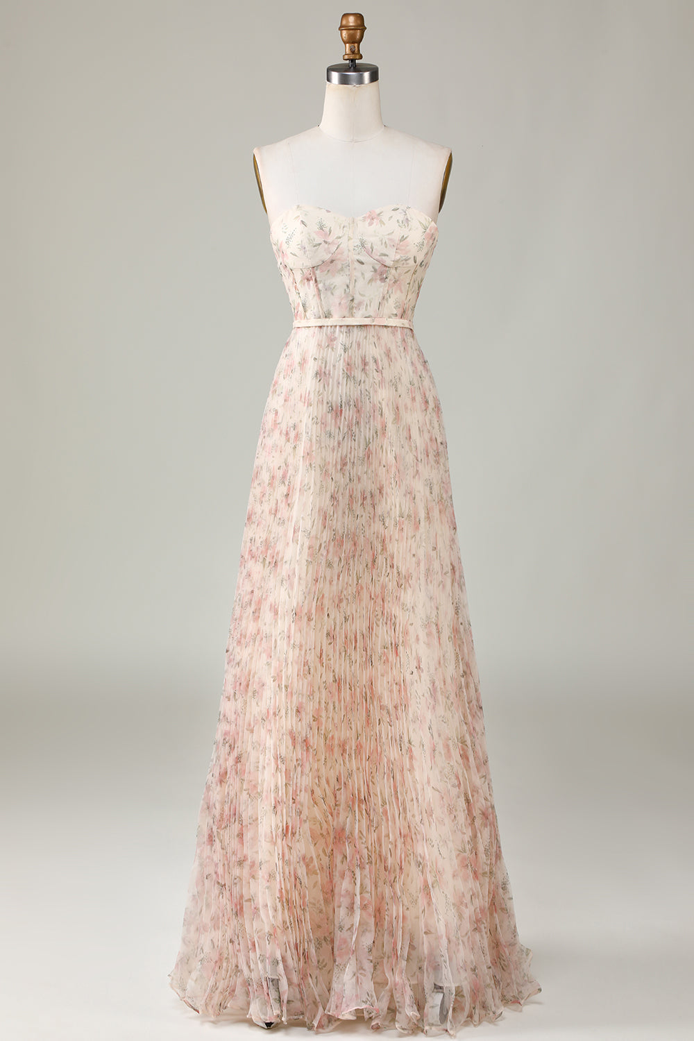 A-Linie Herzausschnitt Champagner Blume Brautjungfer Kleid