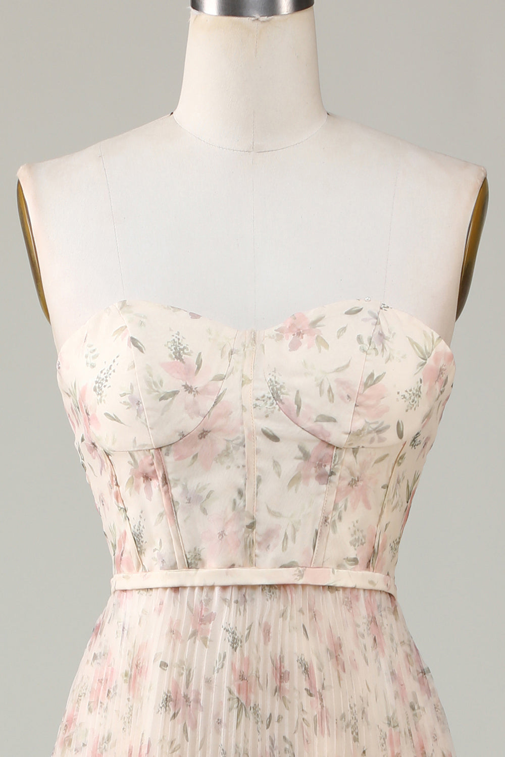 A-Linie Herzausschnitt Champagner Blume Brautjungfer Kleid