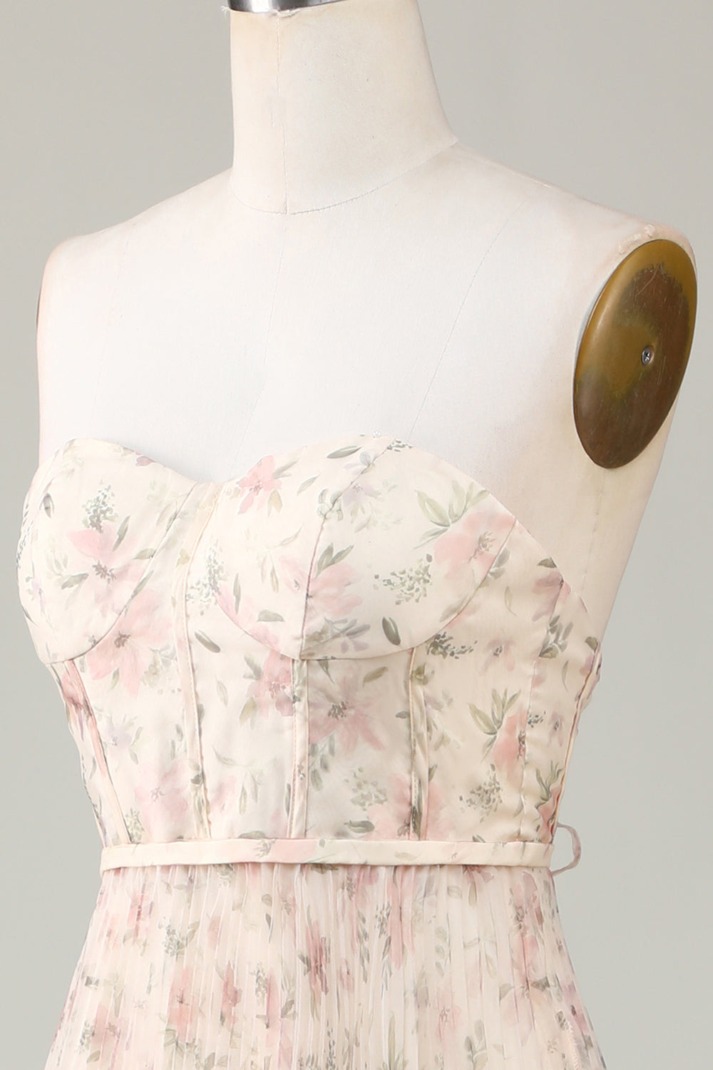 A-Linie Herzausschnitt Champagner Blume Brautjungfer Kleid