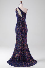 Schwarzes Meerjungfrauen Abendkleid mit Pailletten und Schlitz