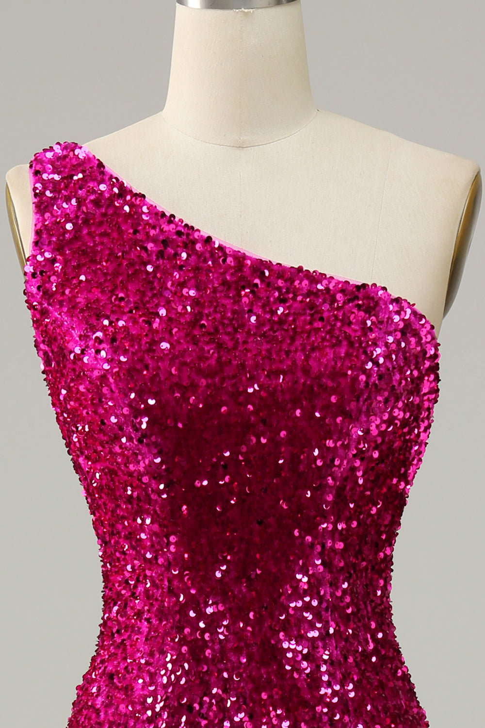 Eine Schulter Pailletten Meerjungfrau Ballkleid