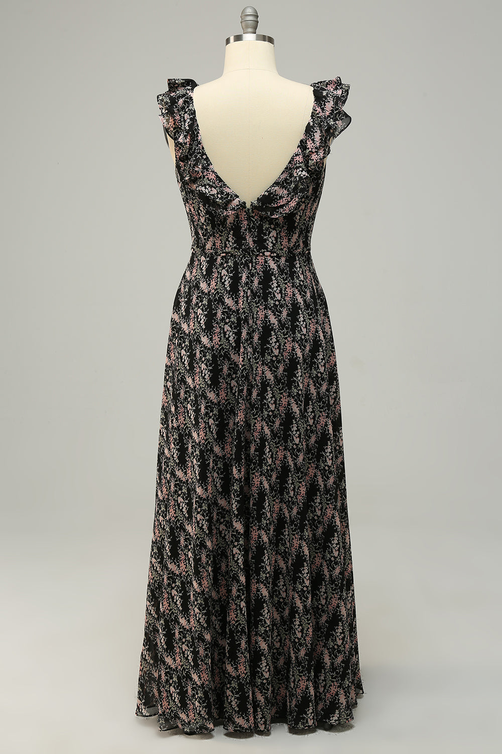 Blush Lila Blume Boho Chiffon Brautjungfernkleid