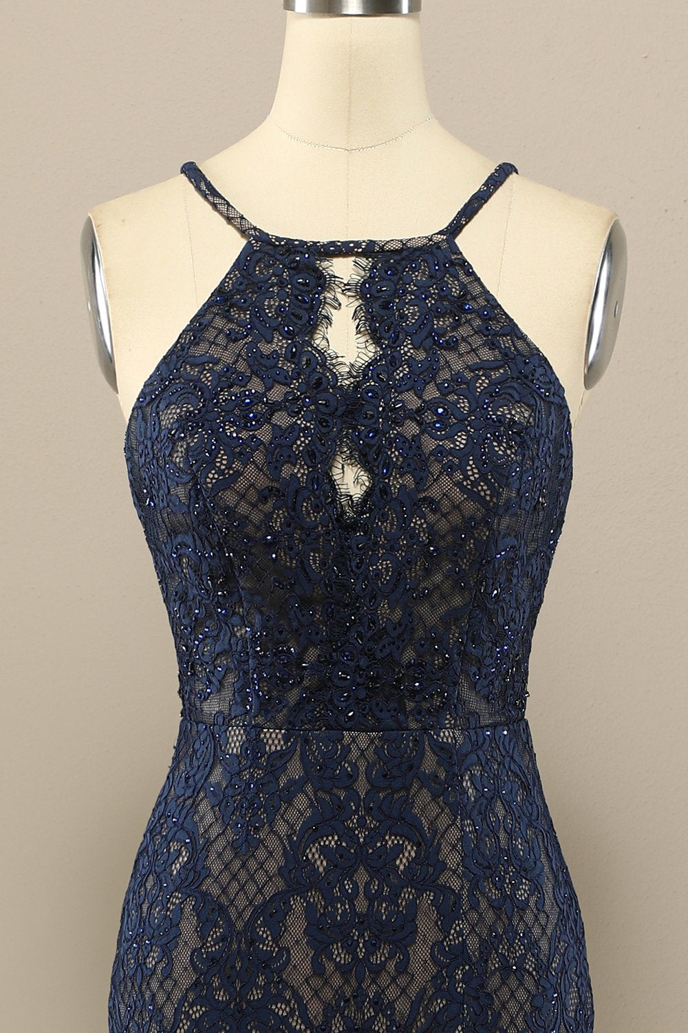 Marine Mermaid Spitze Langes Ballkleid