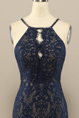 Marine Mermaid Spitze Langes Ballkleid