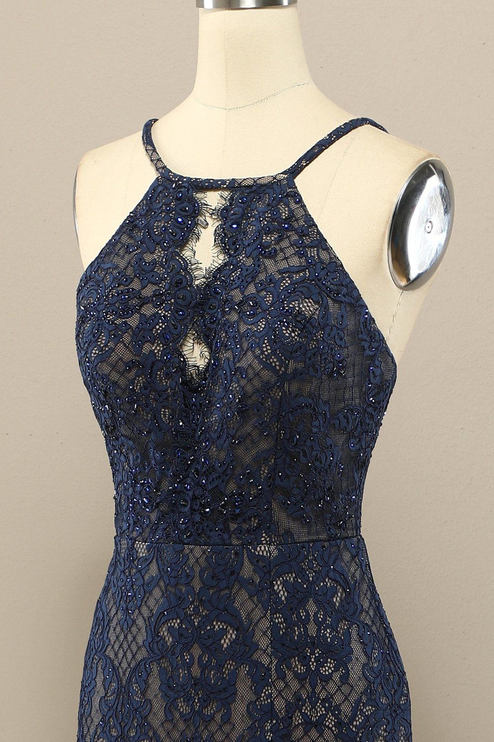 Marine Mermaid Spitze Langes Ballkleid