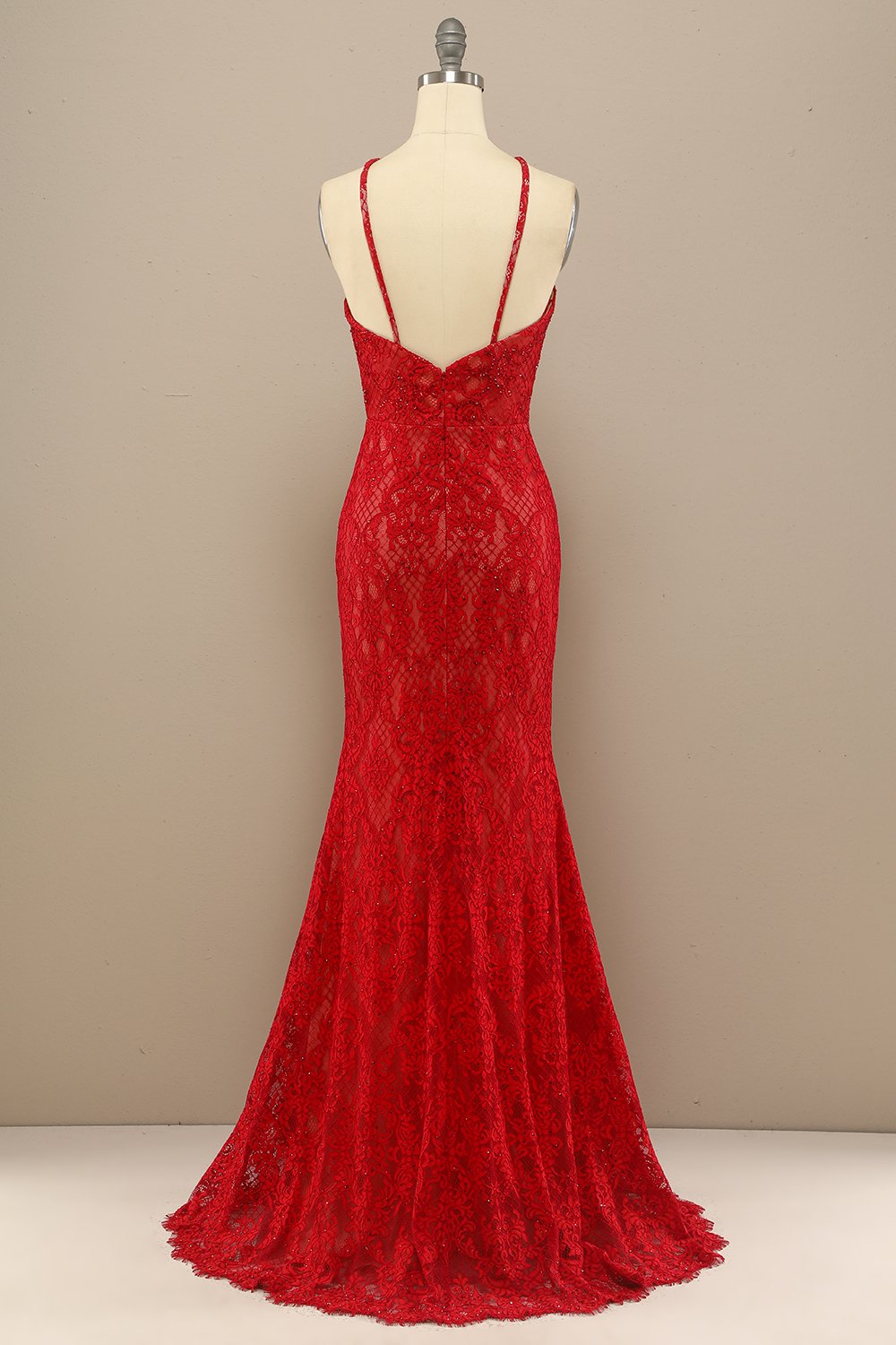 Marine Mermaid Spitze Langes Ballkleid