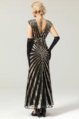 Gold Mermaid 1920er Pailletten Flapper Kleid