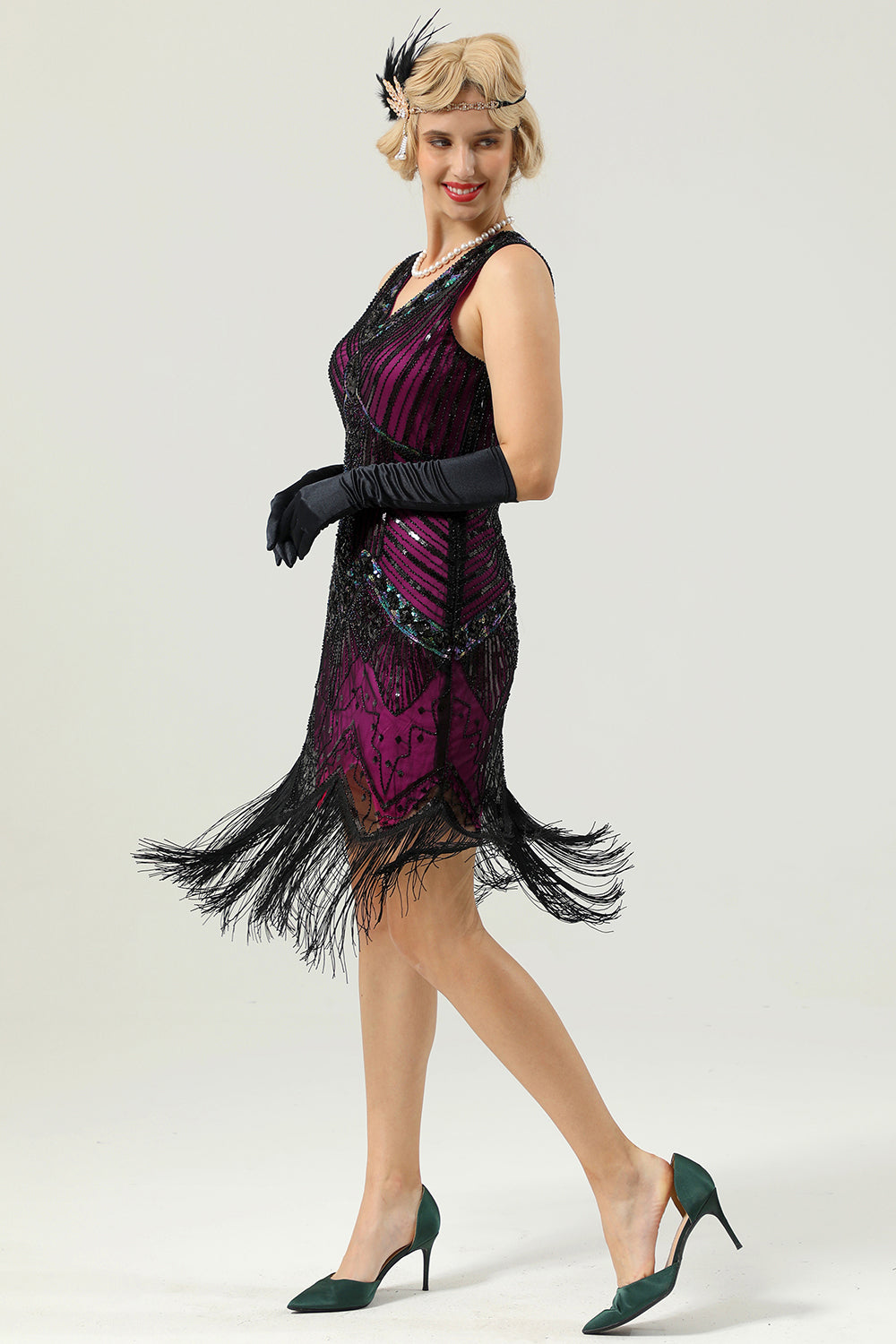 1920er Jahre ärmelloses Gatsby Kleid