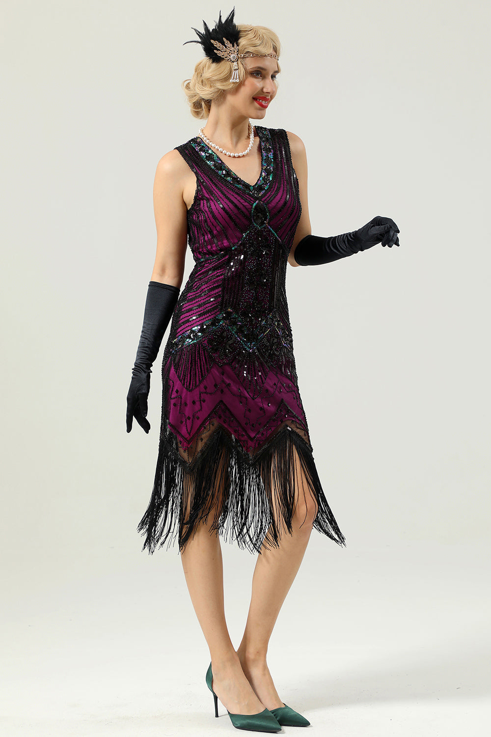 1920er Jahre ärmelloses Gatsby Kleid