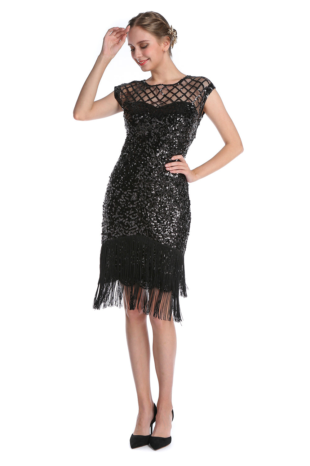 Rosa Pailletten Gatsby 1920er Jahre Flapper Kleid