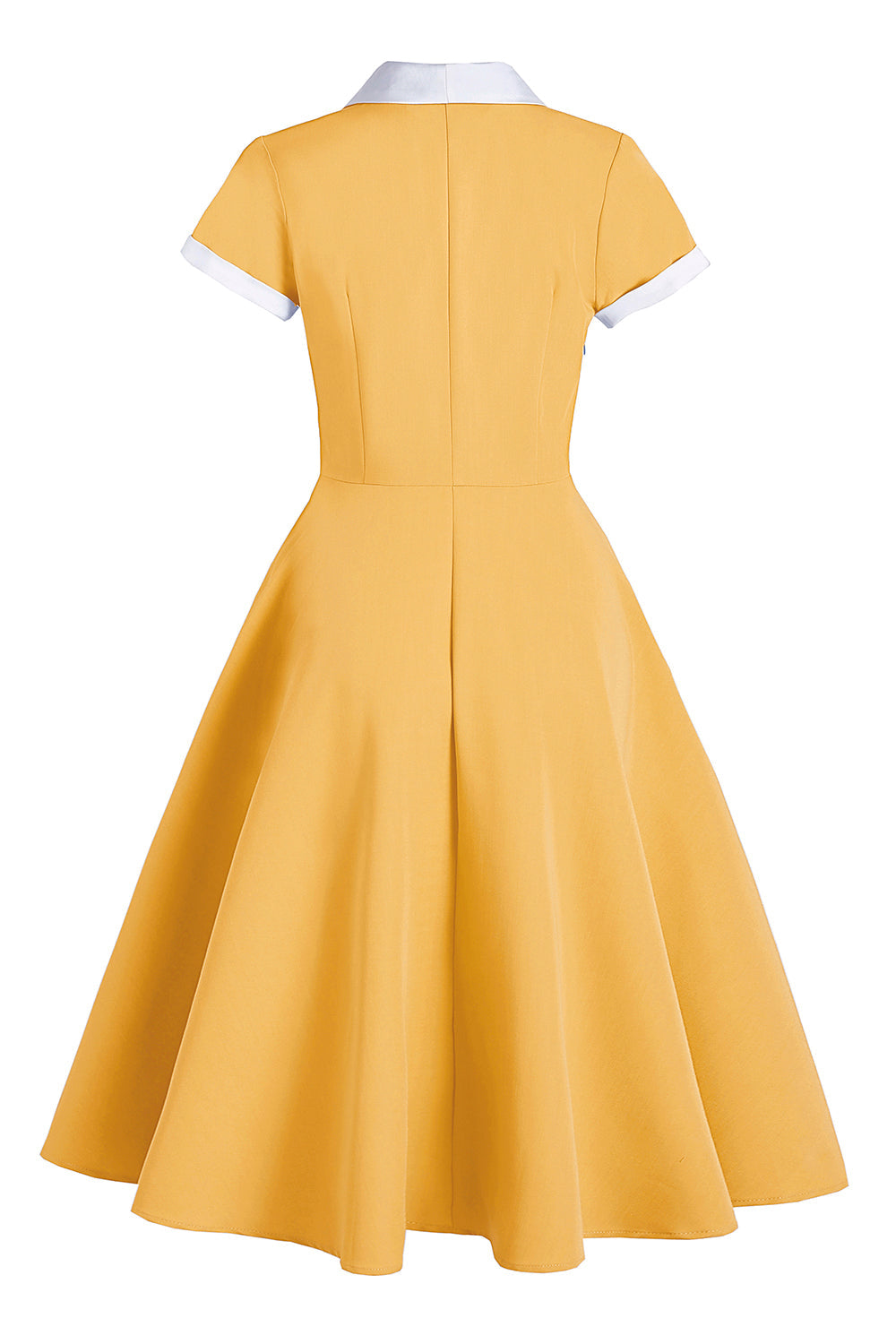 Blaue 1950er Jahre Swing Kleid mit Taschen