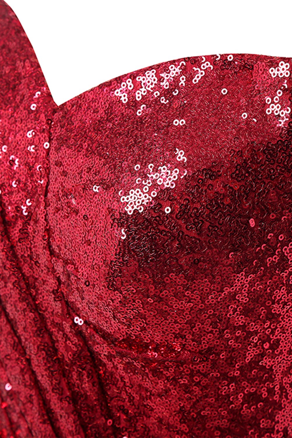 Rotes Meerjungfrau Pailletten AbschlussballKleid