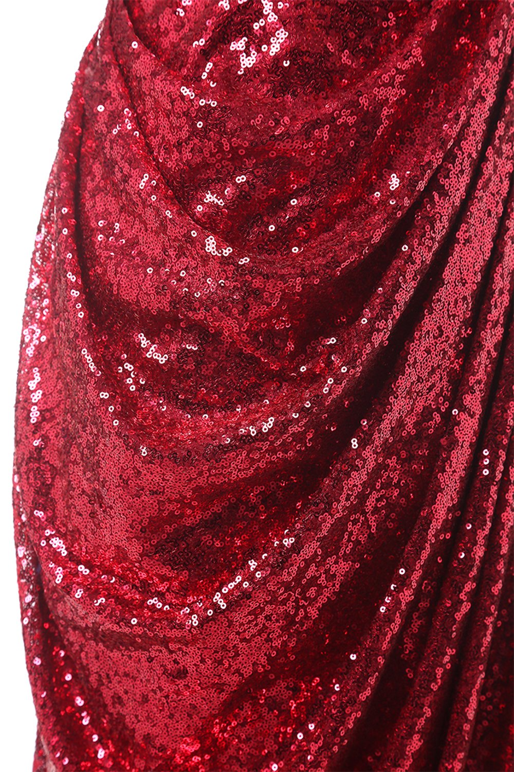 Rotes Meerjungfrau Pailletten AbschlussballKleid