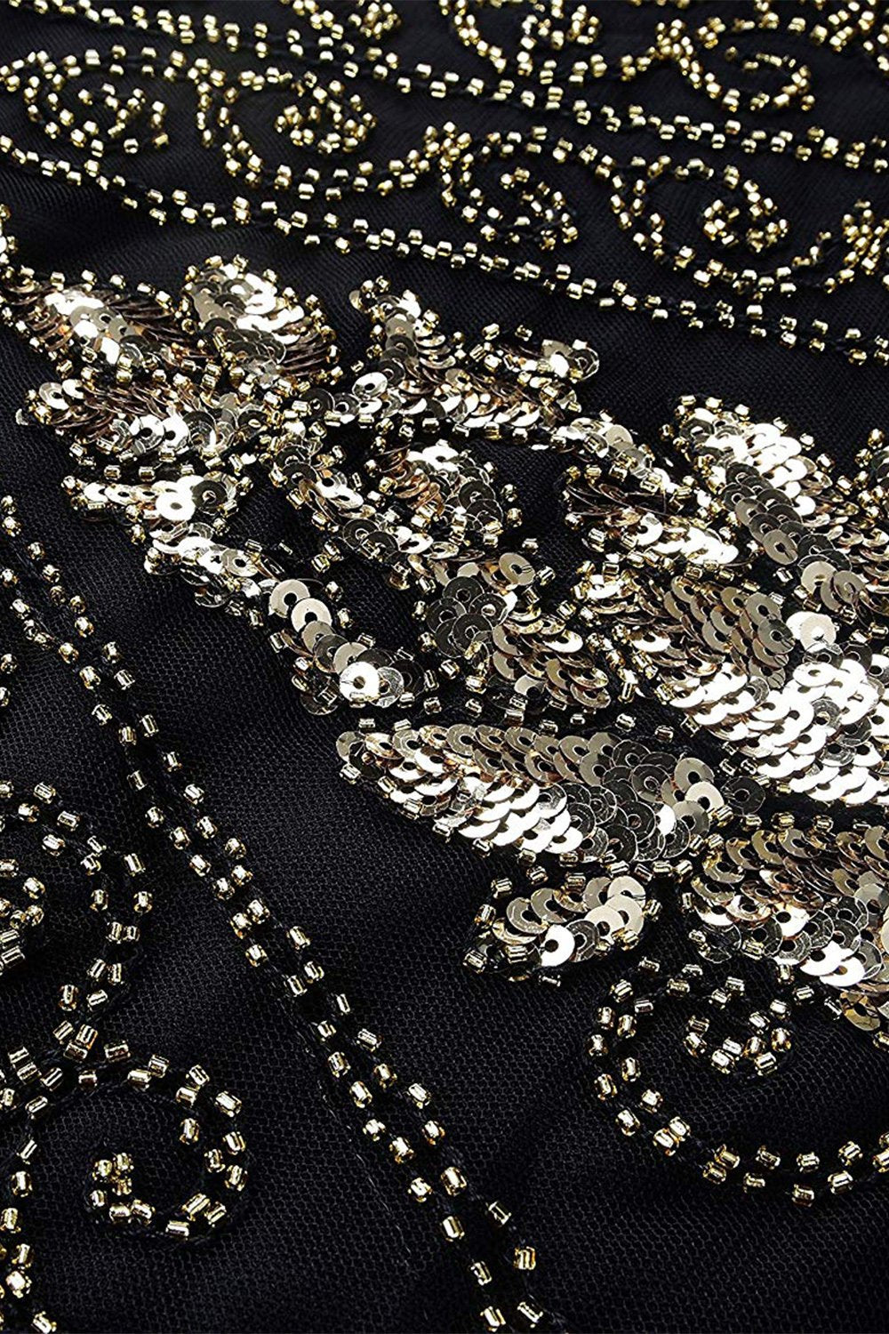 V Ausschnitt Schwarzes Flapperkleid der 1920er Jahre