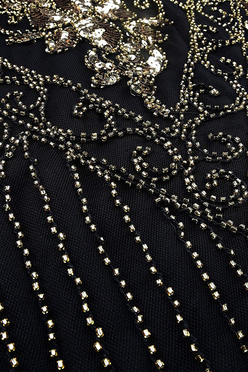 V Ausschnitt Schwarzes Flapperkleid der 1920er Jahre