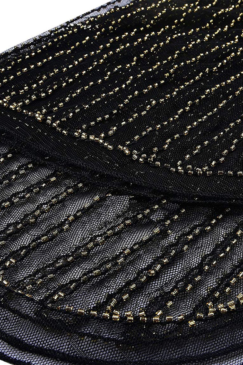 V Ausschnitt Schwarzes Flapperkleid der 1920er Jahre