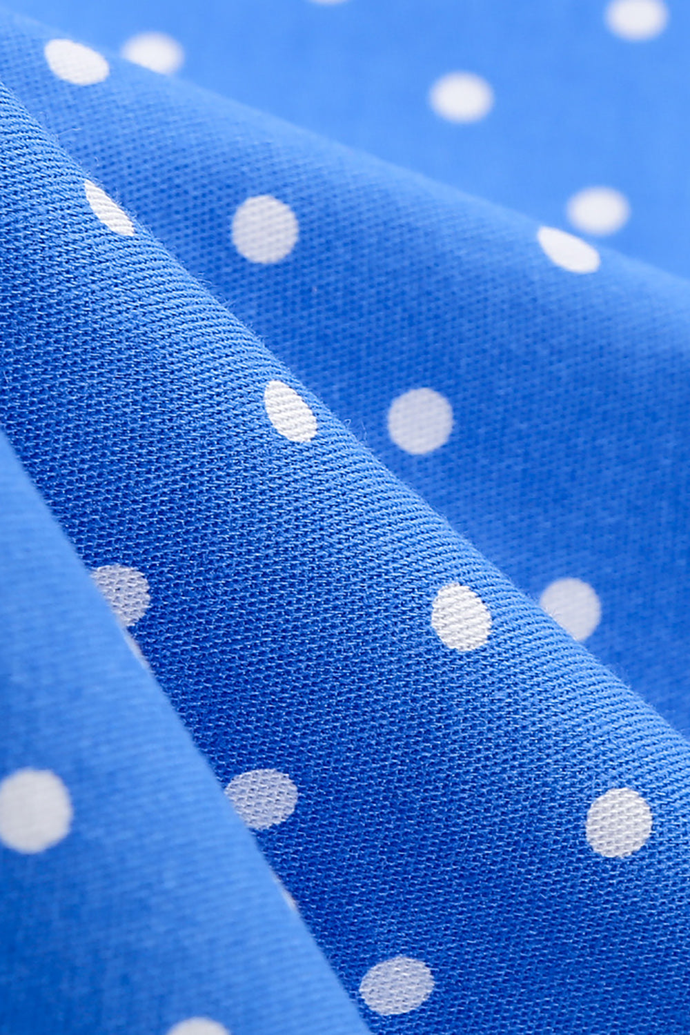 Neckholder Blau Polka Dots Vintage Kleid mit Rückenlehne