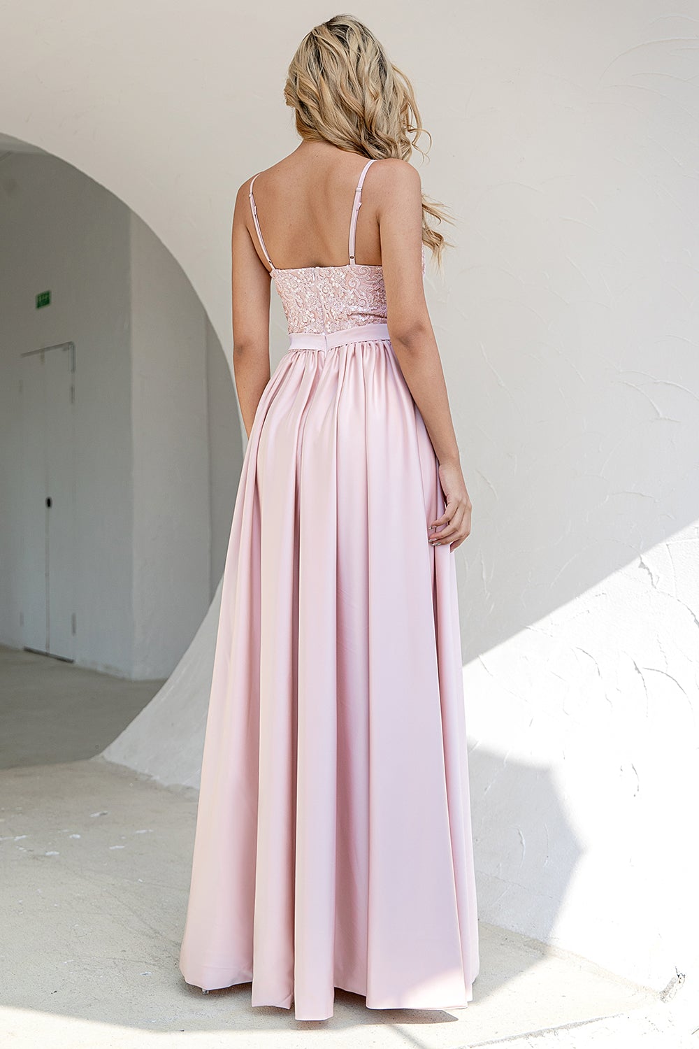 Burgundy Langes Ballkleid mit Spitze