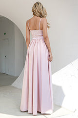 Blush Pailletten Ballkleid mit Schlitz
