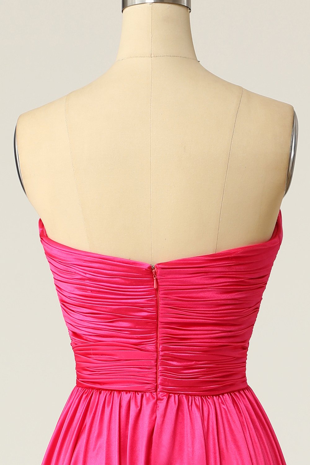 A Line Herzausschnitt Fuchsia Langes Ballkleid mit Ruched