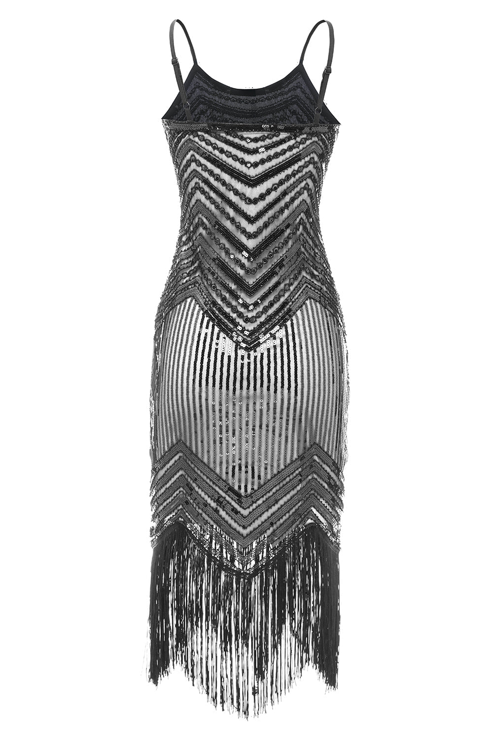 Schwarzes rotes Spaghettiträger Kleid der 1920er Jahre