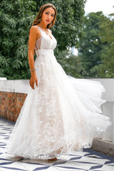 Langes Spitze Ballkleid